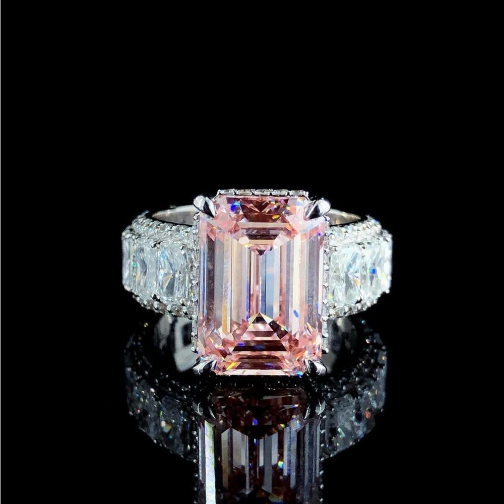 Elegant Pink and Silver Women's Ring